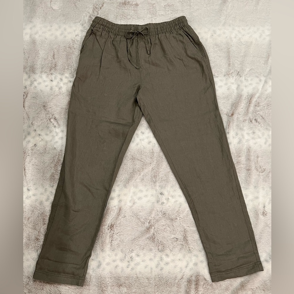 H&M Olive Green Linen Pants